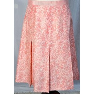 Banana Republic Silk Pleated Skirt A Line Pink Knee Length Classic